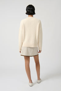 ISADORA CABLE SWEATER - IVORY