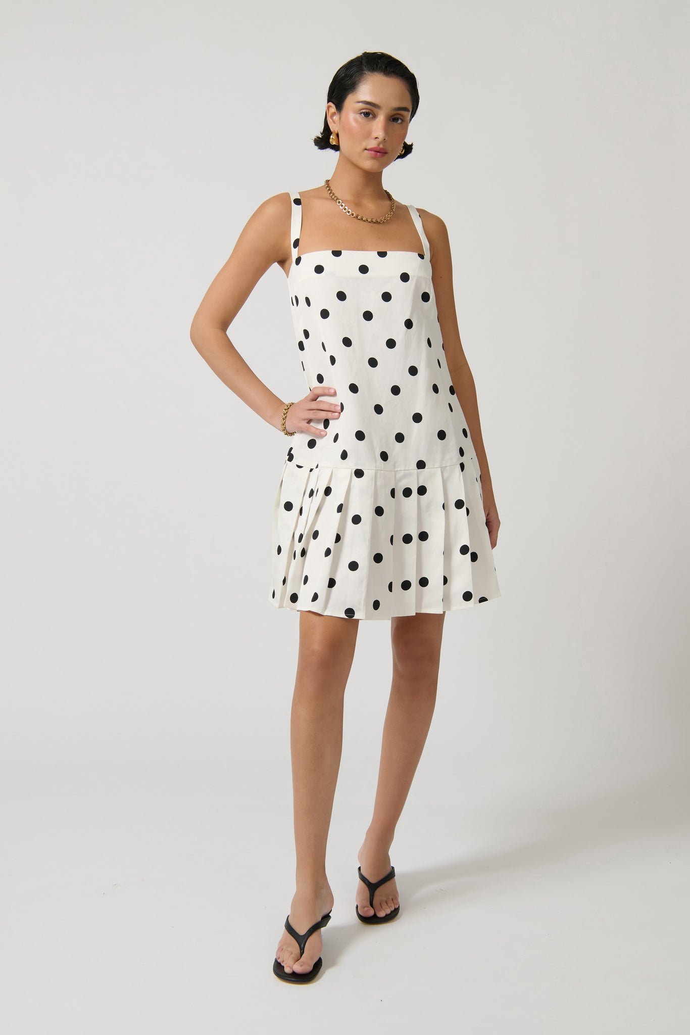 VERA DRESS - WHITE/BLACK