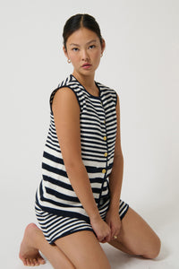 HELENA GILET - STRIPE II - NAVY/WHITE