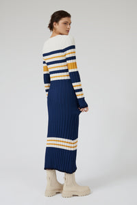 JULI DRESS - NAVY STRIPE