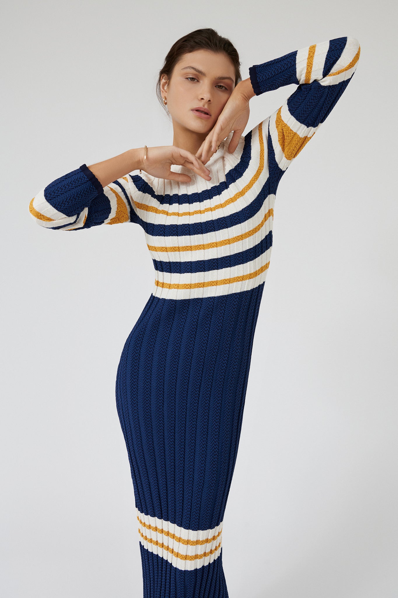 JULI DRESS - NAVY STRIPE